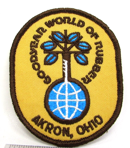 Vintage Goodyear World of Rubber Jacket Patch Akron Ohio OH Travel Souvenir - Picture 2 of 3