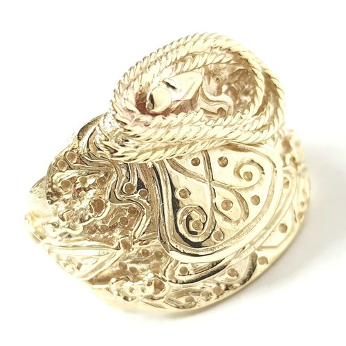 9ct Gold Saddle Ring Size X Men's Solid 21.8g Fully UK Hallmarked - Picture 8 of 10