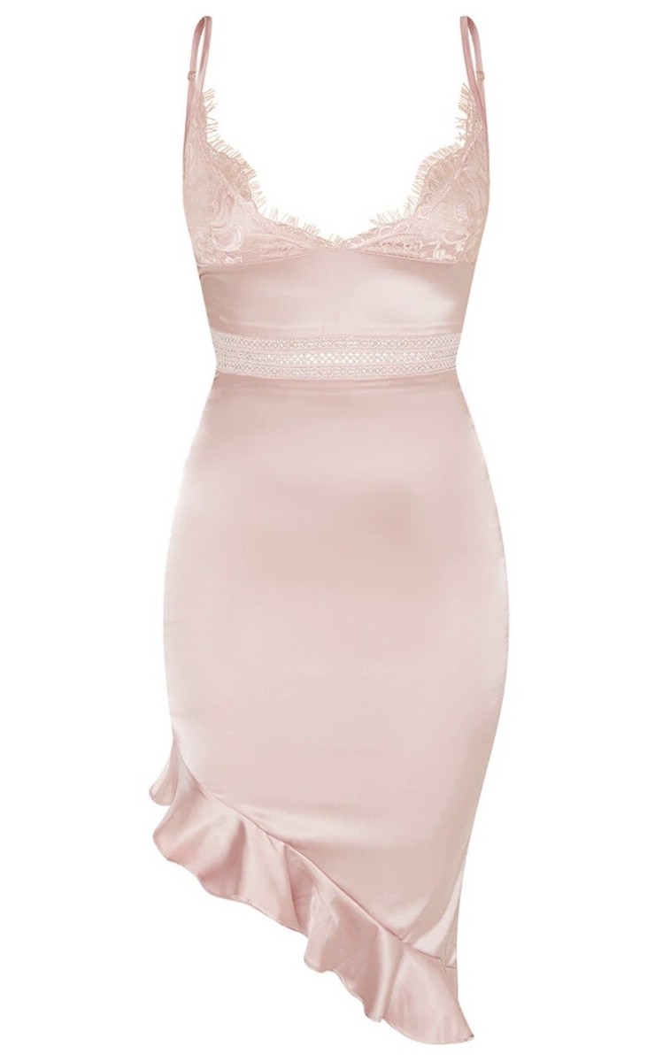 PLT Dusty Pink Lace Detail Asymmetric Hem Midi Dress size 8 | eBay UK PLT Dusty Pink Lace Detail Asymmetric Hem Midi Dress size 8 | eBay UK