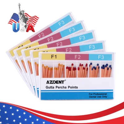 5X Dental Endodontic Root Canal Gutta Percha Points F1.F2.F3 60Pcs/Pack AZDENT