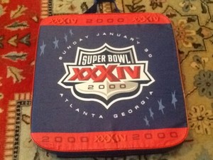 Super Bowl XXXIV 34 seat cushion St. Louis Rams defeated Tennessee Titans 