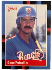 Excellent: Vintage 1988 Donruss Geno Petralli Texas Rangers Trading Card