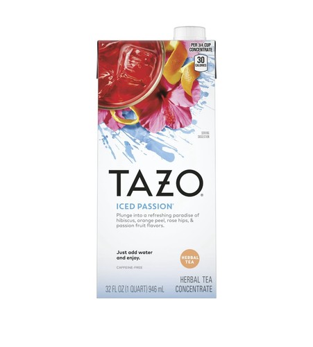 ๐ข Brand New TAZO Iced Passion Hibiscus Rose Concentrate Herbal Tea Box 32FL Oz