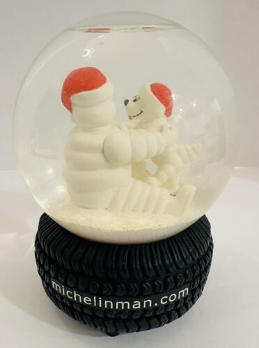 Limited Edition Michelin Tire Man & Dog Music Jingle Bells Snow Globe Christmas - Picture 2 of 3