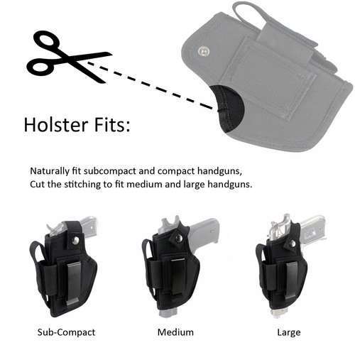 Universal IWB OWB Tactical Pistol Gun Holster with Mag Pouch Concealed Carry US - Picture 6 of 12