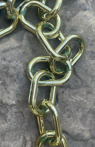 ✅Collar medallón disfraz de Halloween con signo de dólar de cadena de plástico dorado 28,5 pulgadas - Imagen 4 de 9