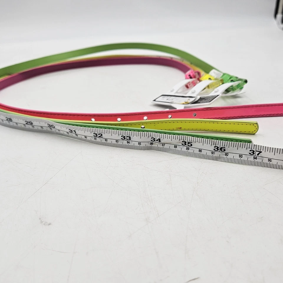 70s 80s Ladies Pack of 3 Neon Fancy Dress Belts 1980s 80's Belt  - Image 4 of 4