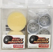 Kyosho Mini-Z Monster Truck Wheels/Rims Aluminum Color With Foams Free Shipping!