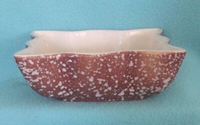 Vintage Made in USA Pottery Dish with Milk Glaze
