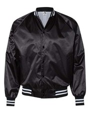 Augusta Sportswear 3610 Unisex Satin Baseball Jacket Striped Trim