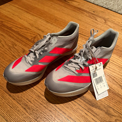 adidas Adizero Prime SP 4 Men s 9.5 Grey Two Lucid Red Silver Metallic Brand New