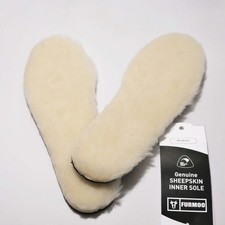 FURMOO Genuine Sheepskin Insoles New Zealand Wool Inserts for Boots Shoes S M