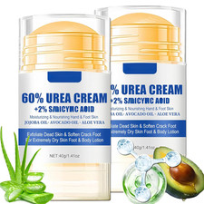 Urea Cream 60 Percent for Feet Maximum Strength, 2 Pack Foot Stick for Cracked H