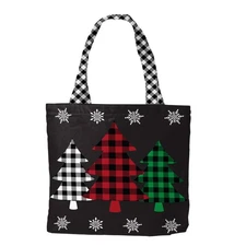 Briarwood Lane Checkered Trees Winter Canvas Tote Bag