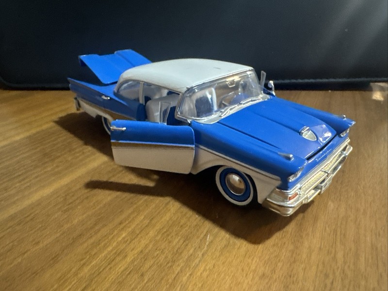 Ford Collectible Model Cars 1958 Blue White Sedan 1964 Blue Coupe no box