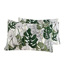 Pillowcase 100 Cotton Size Set of 2 Green Botanical Queen Green Monstera