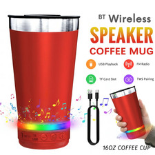 Bluetooth Speaker Tumbler Stainless Steel Insulated Ice Coffee Cup Bottle Opener