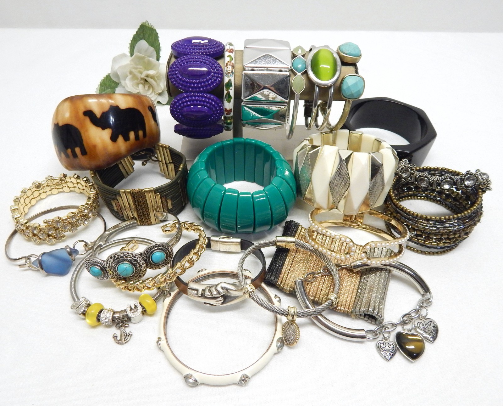 Vintage To Now Fashion/Costume Jewelry Bracelet Lot, Assorted Types & Materials