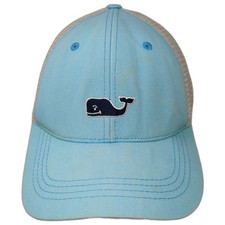 Vineyard Vines Trucker Hat Blue One Size Snapback Mesh Whale Logo Embroidered