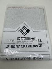 Zweigart 28ct Lugana METALLIC 19 X 28 White Silver Cross Stitch Fabric