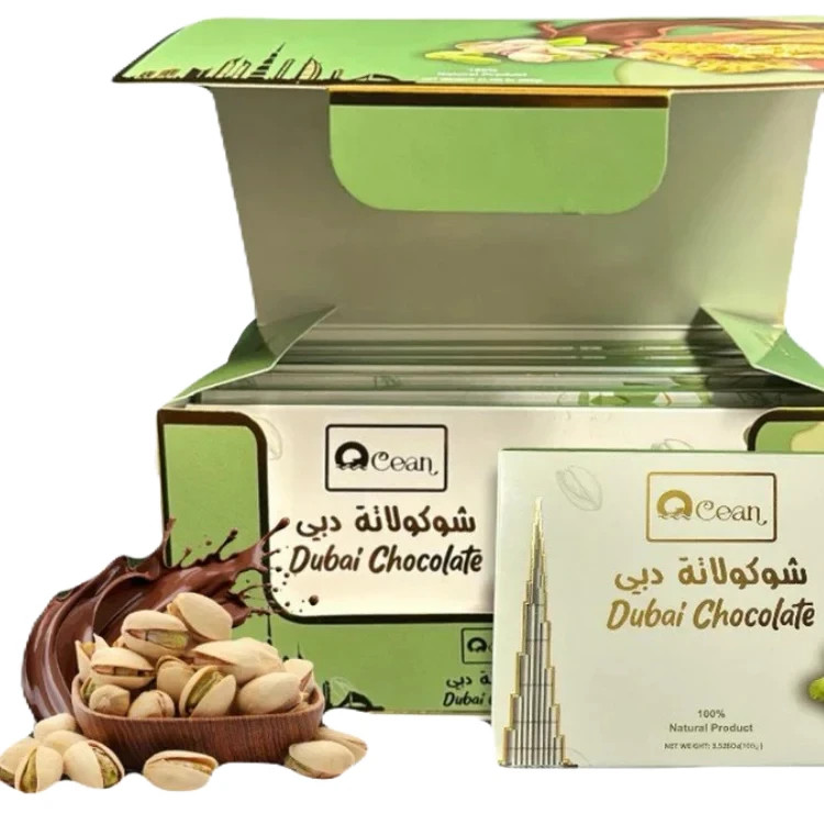 Ocean Dubai Chocolate Kunafa Pistacho 7oz 200g Hecho en Dubai, Emiratos Árabes Unidos