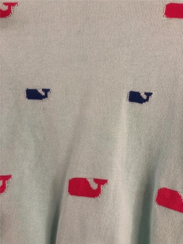 VINEYARD VINES Girl's Sz Large 14 Longsleeve Sweater Whales Light Blue Ruffles - Picture 2 of 5