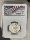1962 P Washington Quarter 90% Silver, Gem Proof, From US Mint PF Set, Coin Slab