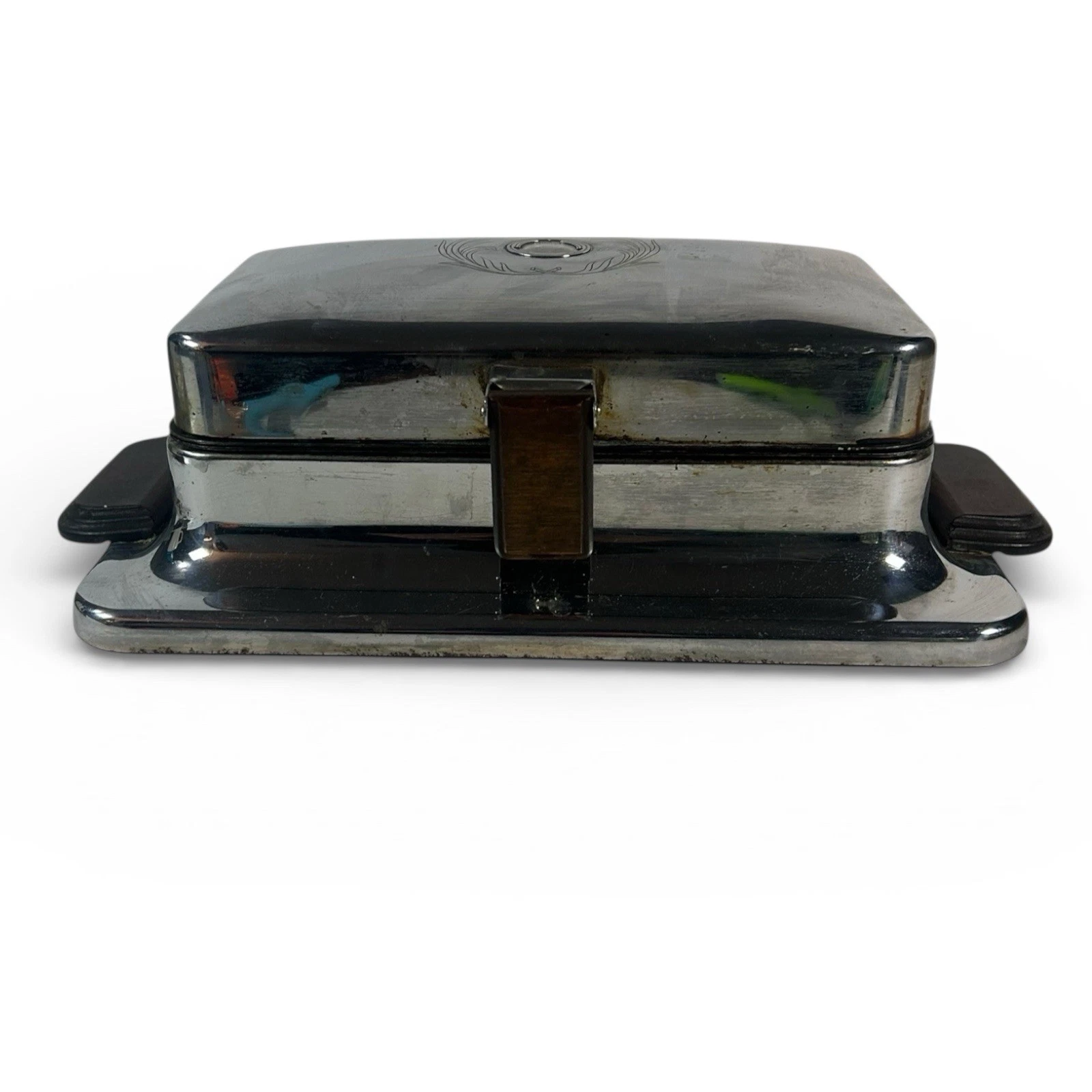 Vintage Dominion Electric Waffle Iron Chrome Model 1214 USA Works