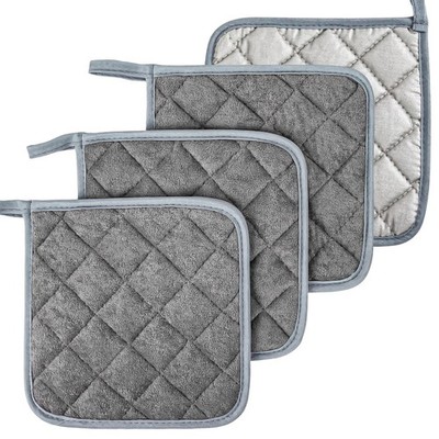 MAQIHAN Pot Holders for Kitchen - 4 PCS Cotton Pot Holder Set Hot Pads for Ki...