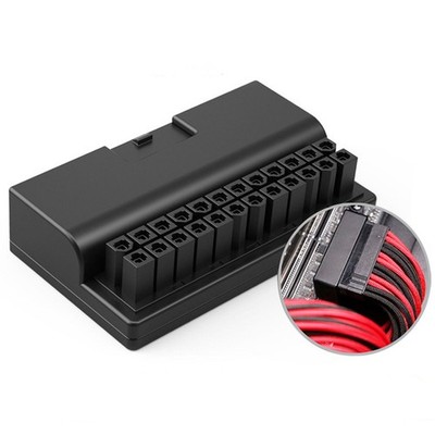 90 Degree ATX 24Pin Female to Male Connector Prolonged Plastic Power Adapter r