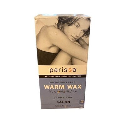Parissa Microwaveable Warm Wax Legs, Body, Face for Coarse Hair Salon, 4 Fl Oz