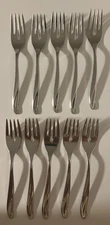 Lot 10 International Silver Stainless USA Salad Dessert Fork SPACE Pattern 6.25"