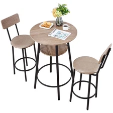 VEVOR Bar Table 3PCS 23.5″ Bars Tables Set with Rounded Corner Design