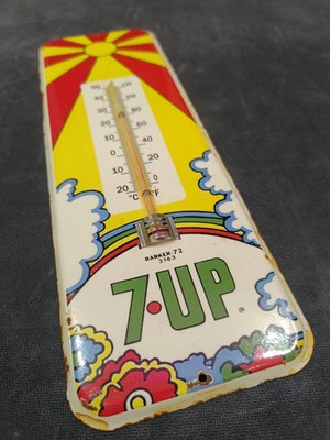 当時物　7UP セブンアップ　ビンテージ　ホーロー温度計 color full 7up Vintage model Thermometer Plate merchandise