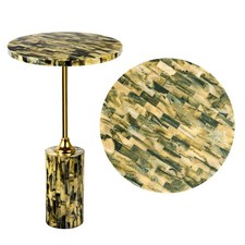 Jonathan Y End1001A Hedda 23.5 Contemporary Glam Metal/Resin Faux Stone Round