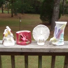 4 USA Made Ohio Potteries Colorful Variety of Bird WALL POCKET VASES See Pics NR
