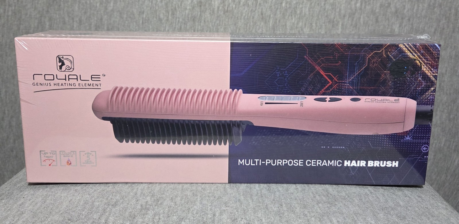 Royale Diamond Collection $500 Multi Purpose Ceramic Hair Brush Glossy Rose Gold
