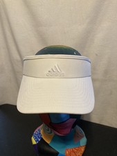 Adidas Climalite Visor Hat White Athletic Golf Tennis Running Adjustable Cap