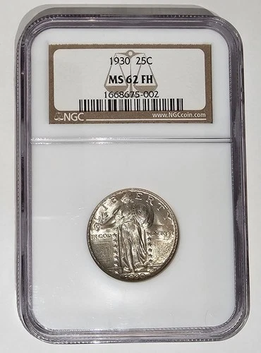 (LD) 1930 25C Standing Liberty  Full Head MS62FH