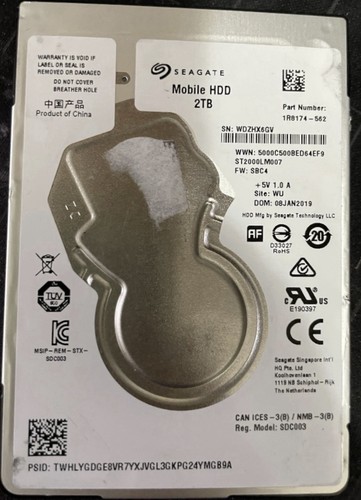 HARD DISK ST2000LM007 SEAGATE 2TB 2.5" SATA 5400RPM LAPTOP HDD