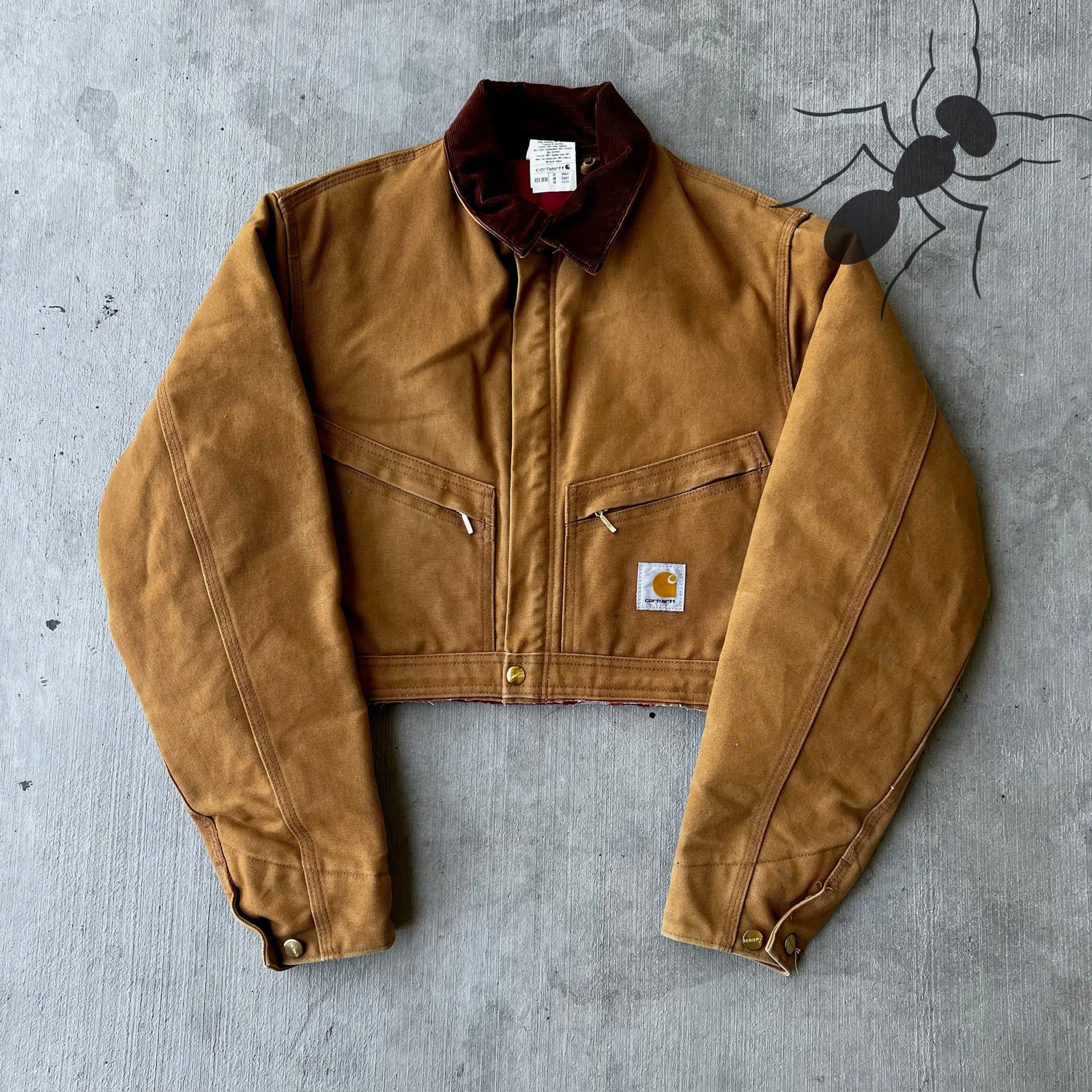 Carhartt cropped detroit style brown work wear jacket