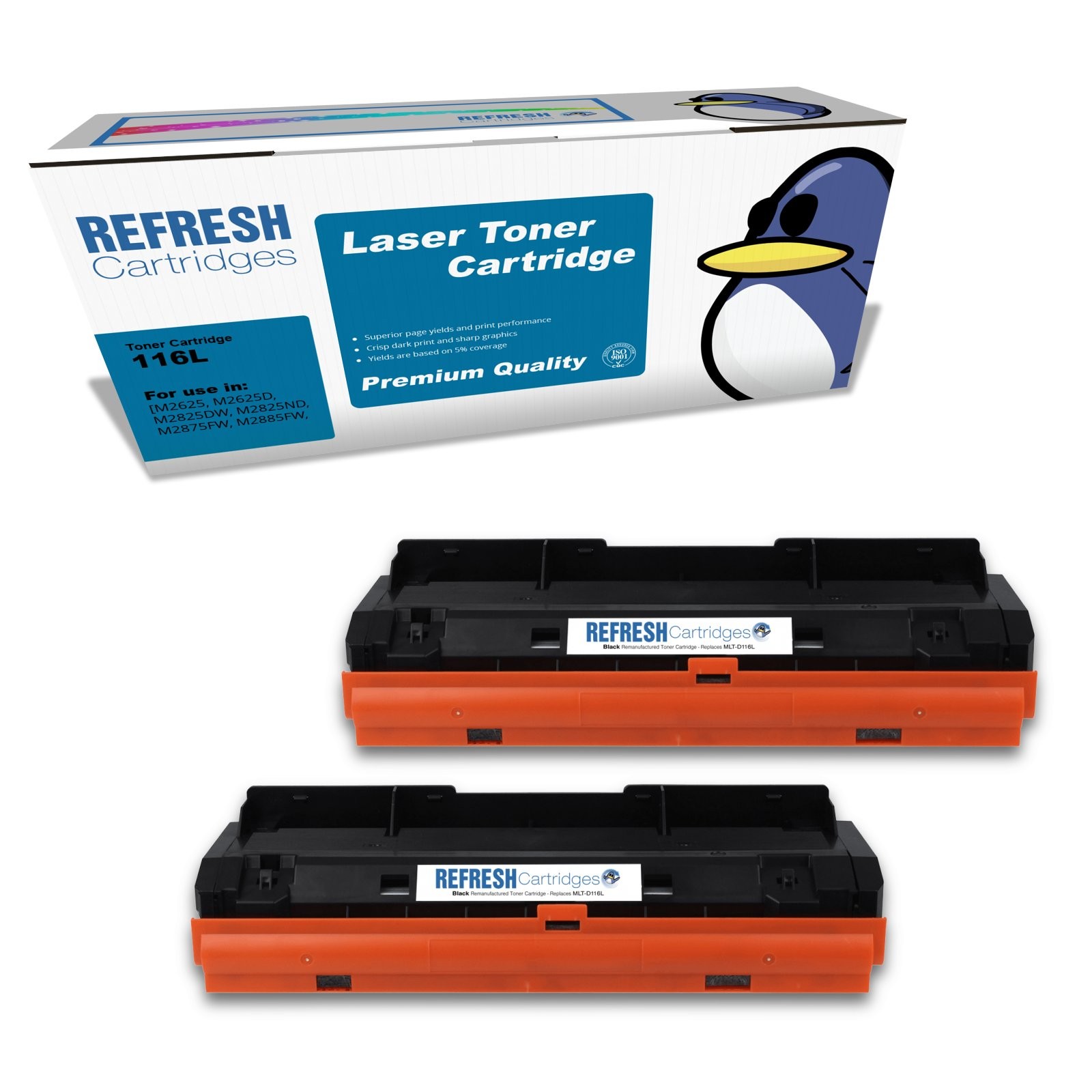 Refresh Cartridges Black 116L Toner Twin Pack Compatible With Samsung Printers