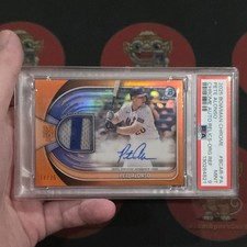 Pete Alonso 2025 Bowman Chrome Auto Relics Orange /25 PSA 9