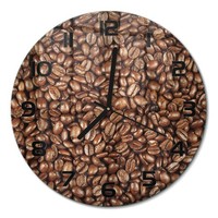 Glasuhr Glas-Wanduhr Aus GehäRtetem Glas Kaffeebohnen Schwarze Zeiger Fi30 Cm