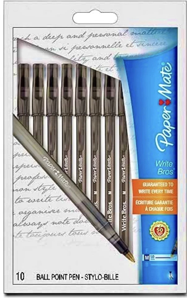 Bolígrafos Paper Mate Write Bros, medianos 10 unidades (paquete de 1), negros Foto 2 de 2