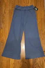 NWT Art Class-Girls Ribbed Knit Stretch Flare Blue Pant Size XL (14)
