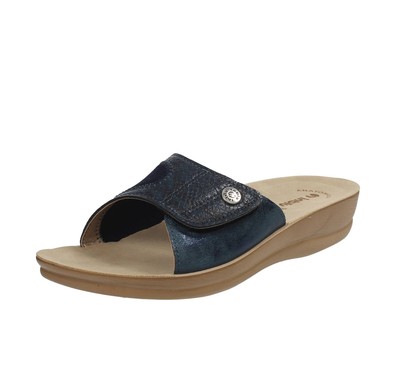 Inblu Hausschuhe mit Riemchen und blauem Keilabsatz - Größe 36 [23,4 cm] Damenschuhe Band