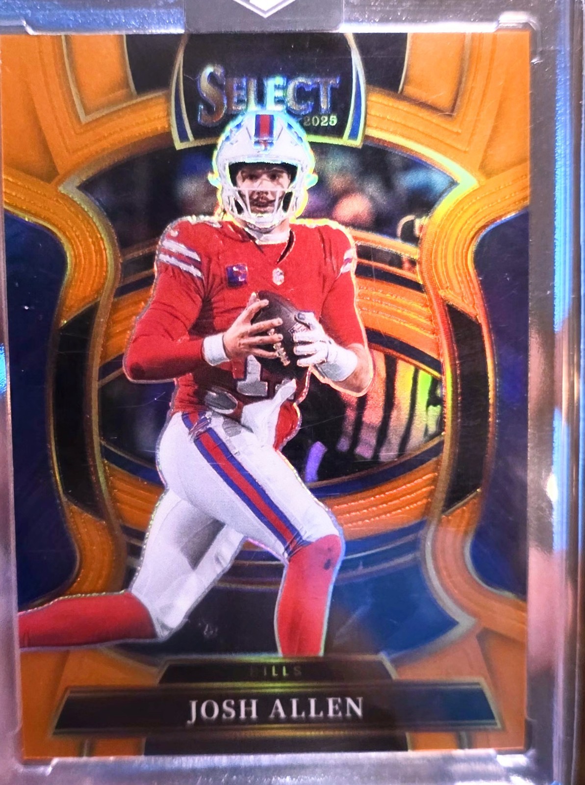 Panini Select 2025 Josh Allen Concourse Orange Shock Prizm / 49