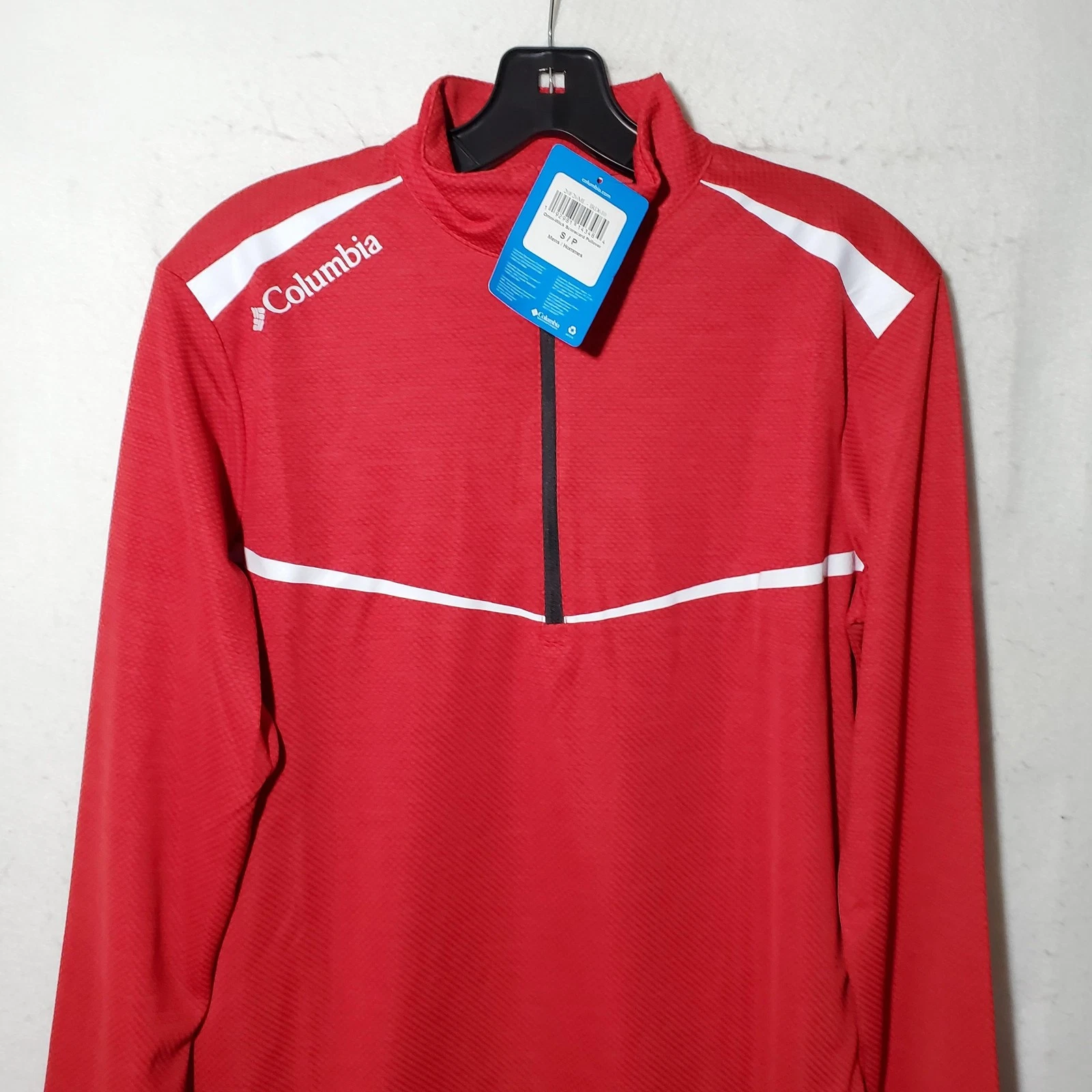 Columbia Golf Pullover Mens Small Red Omni-Wick Scorecard 1/4 Zip Shirt