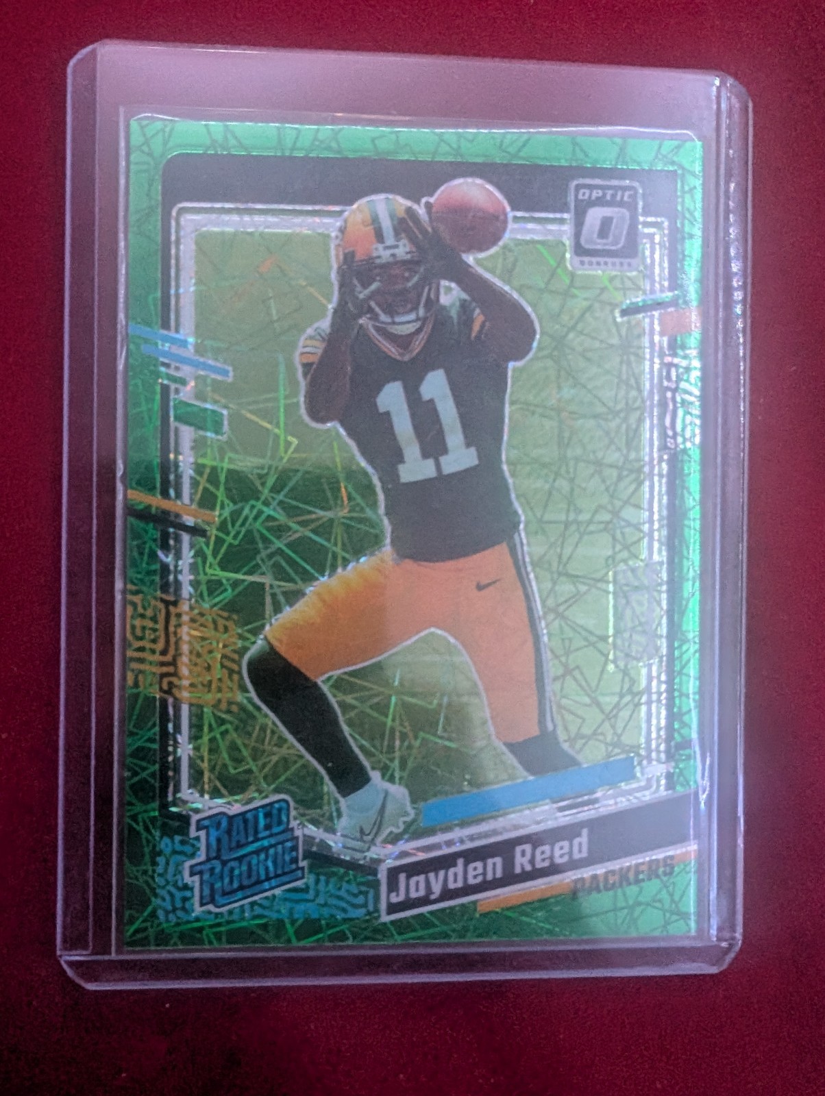 2023 Panini Donruss Optic - Rated Rookie Jayden Reed #239 Green Velocity